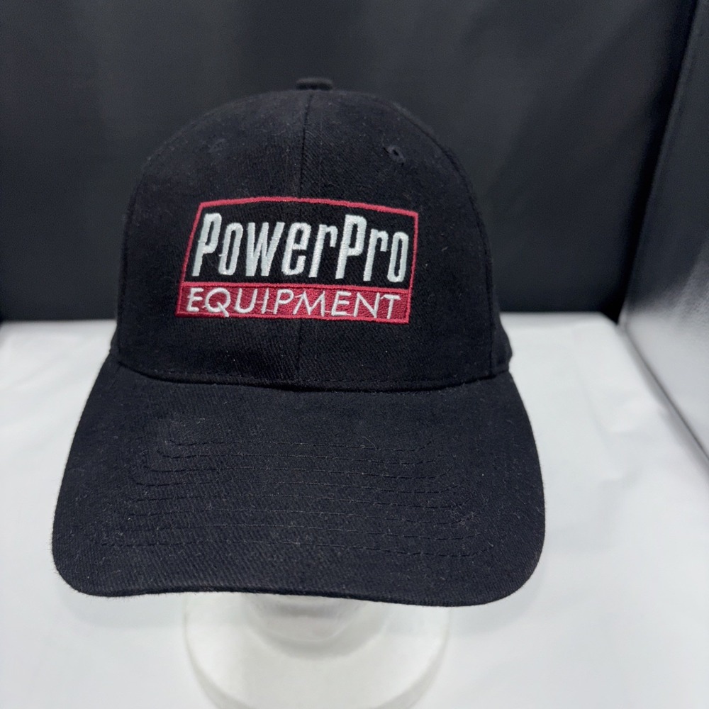 Vintage PowerPro Equipment Strapback‎ Adjustable Cap Black BrushedCotton 3265